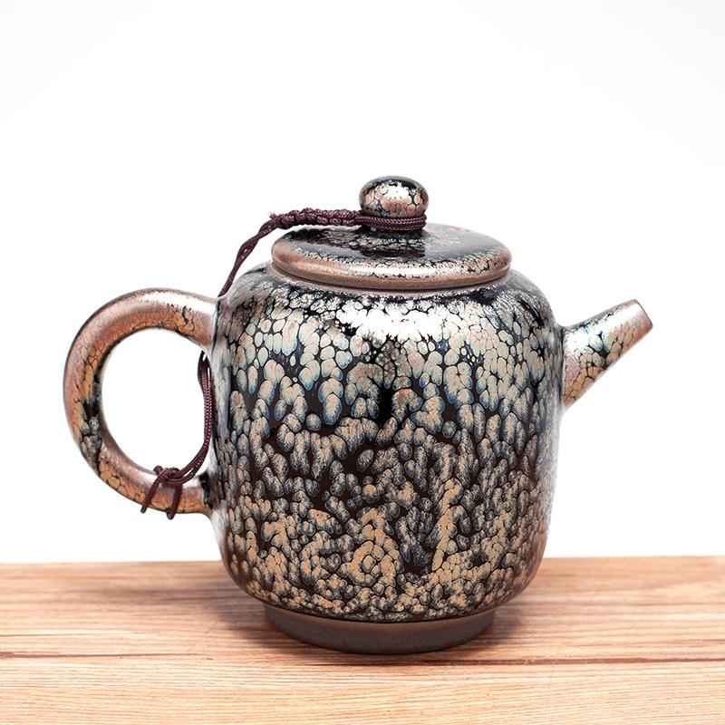 Tissue Teapot Jian Zhan- Kiln Temmoku