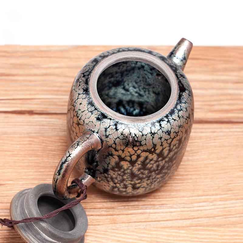 Tissue Teapot Jian Zhan- Kiln Temmoku