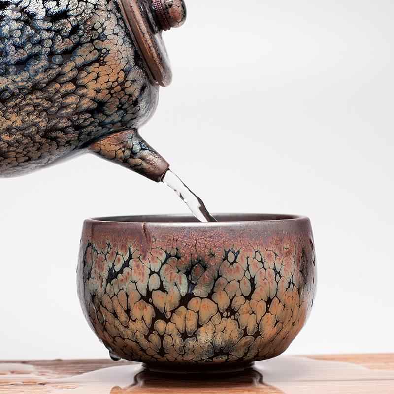 Tissue Teapot Jian Zhan- Kiln Temmoku