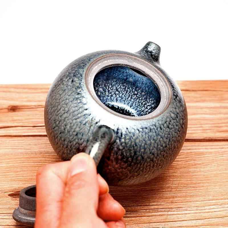 Bloom Teapot Jian Zhan- Kiln Temmoku