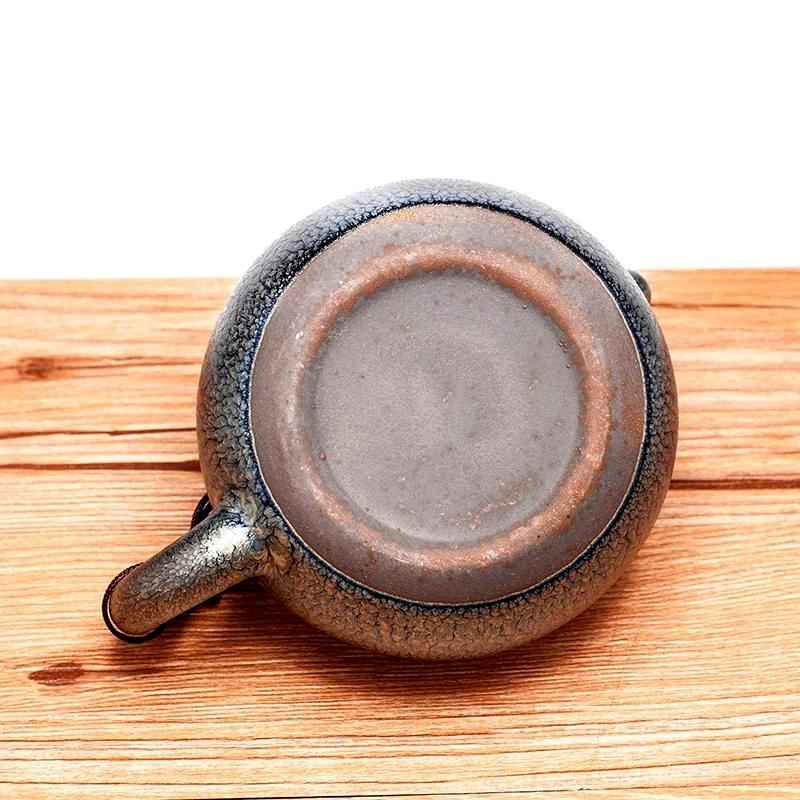 Bloom Teapot Jian Zhan- Kiln Temmoku
