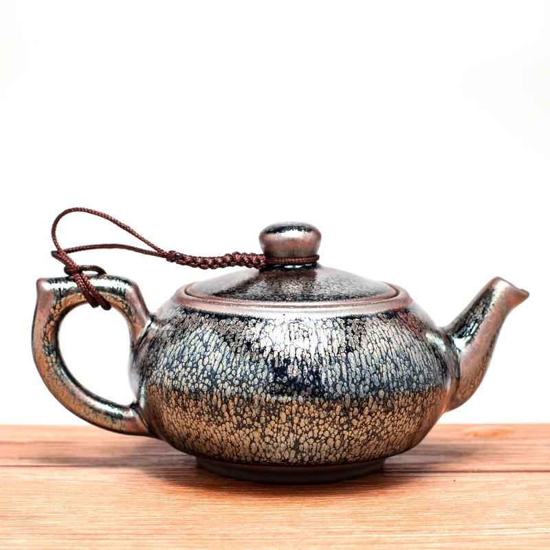 Comet Teapot Jian Zhan- Kiln Temmoku