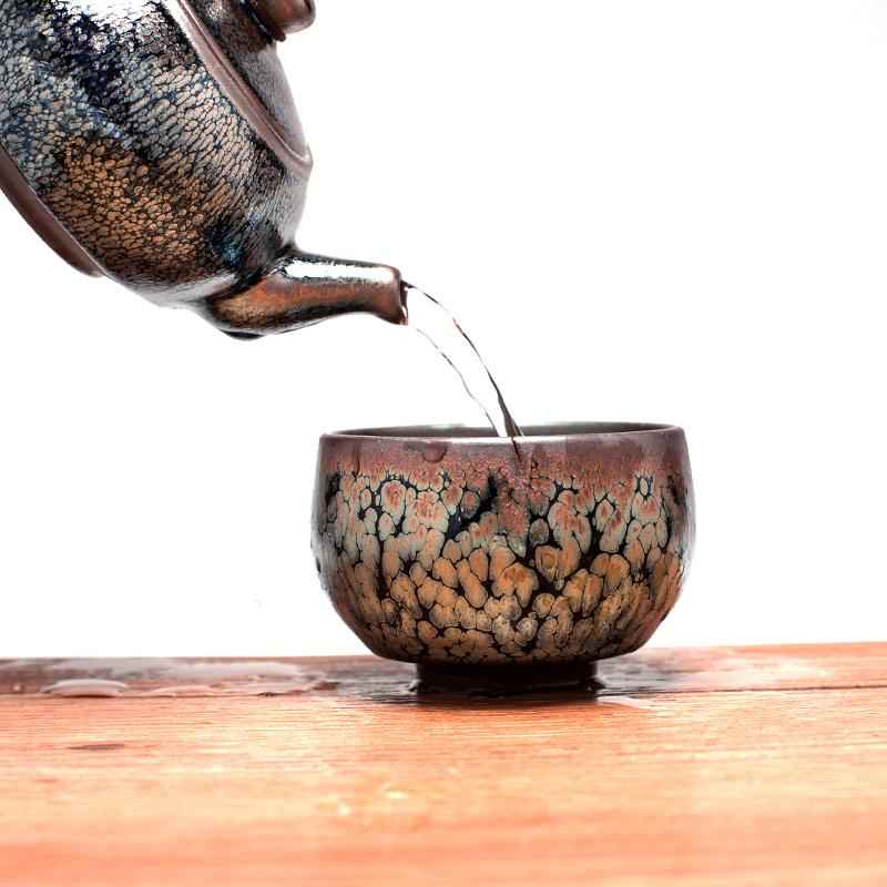 Comet Teapot Jian Zhan- Kiln Temmoku