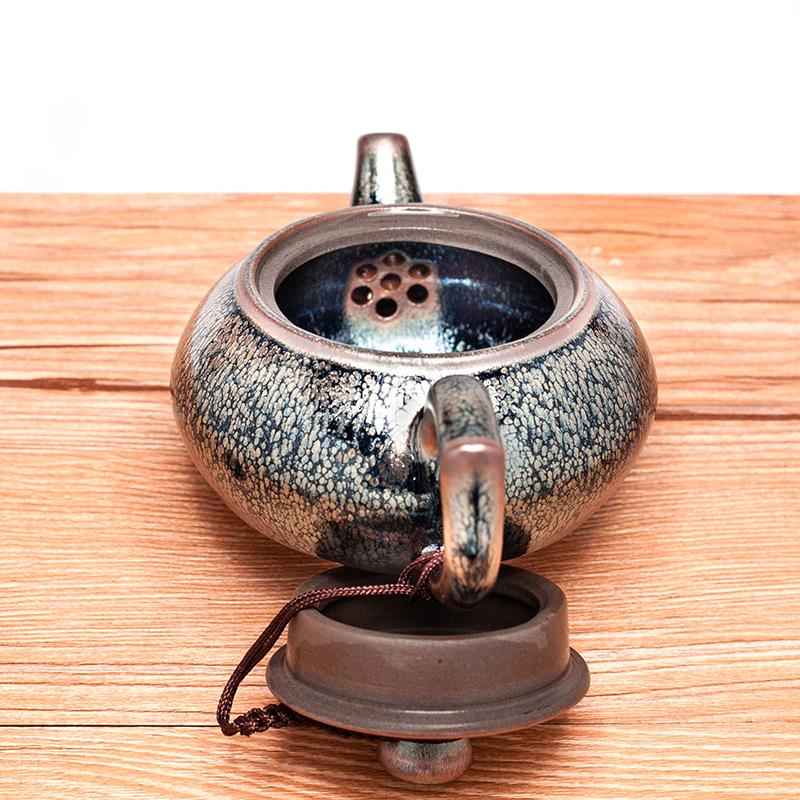 Comet Teapot Jian Zhan- Kiln Temmoku