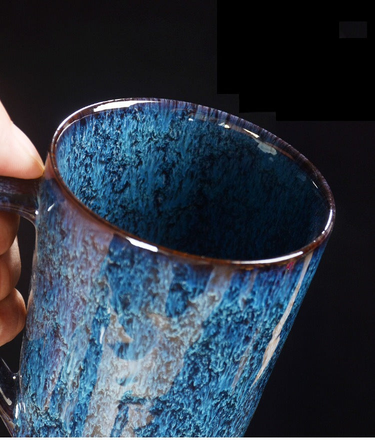 Reactive Glaze  Mugs -jian zhan Kiln Temmoku  glaze