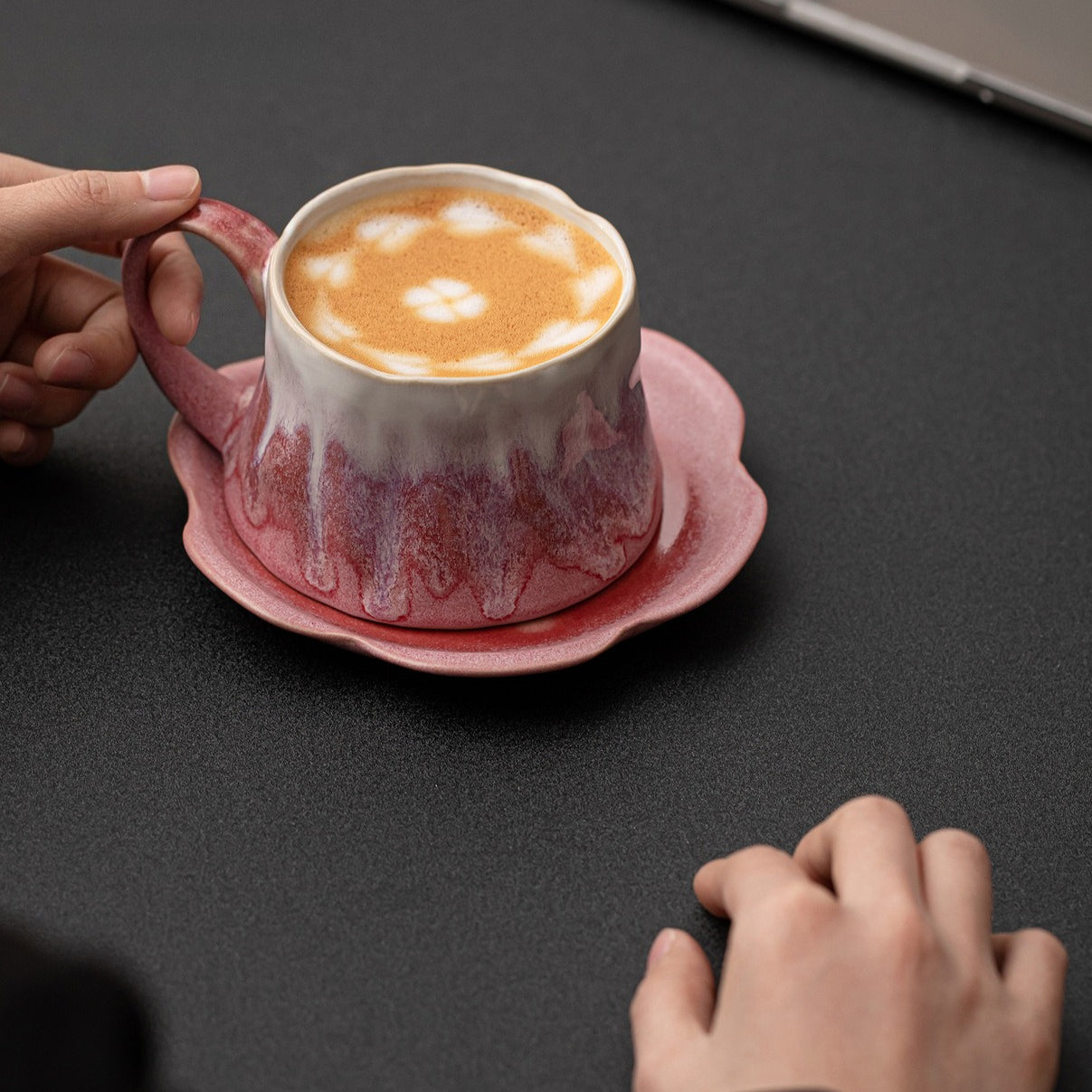 Aurora Bloom Coffee Cup -jian zhan Kiln Temmoku  glaze