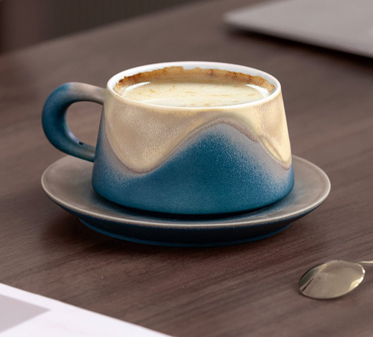 Coastal Dune Matte Coffee Cup -jian zhan Kiln Temmoku  glaze