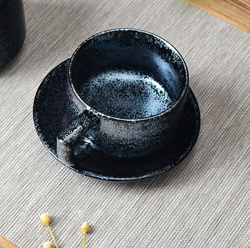 Midnight Galaxy coffee cup -jian zhan Kiln Temmoku  glaze