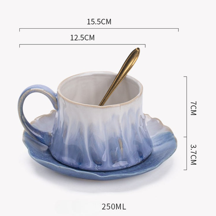 Aurora Bloom Coffee Cup -jian zhan Kiln Temmoku  glaze