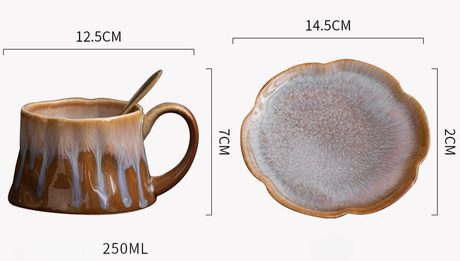 Caramel Gilded Coffee Cup -jian zhan Kiln Temmoku  glaze