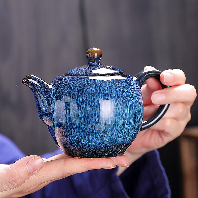 Iceberg Teapot Jian Zhan- Kiln Temmoku