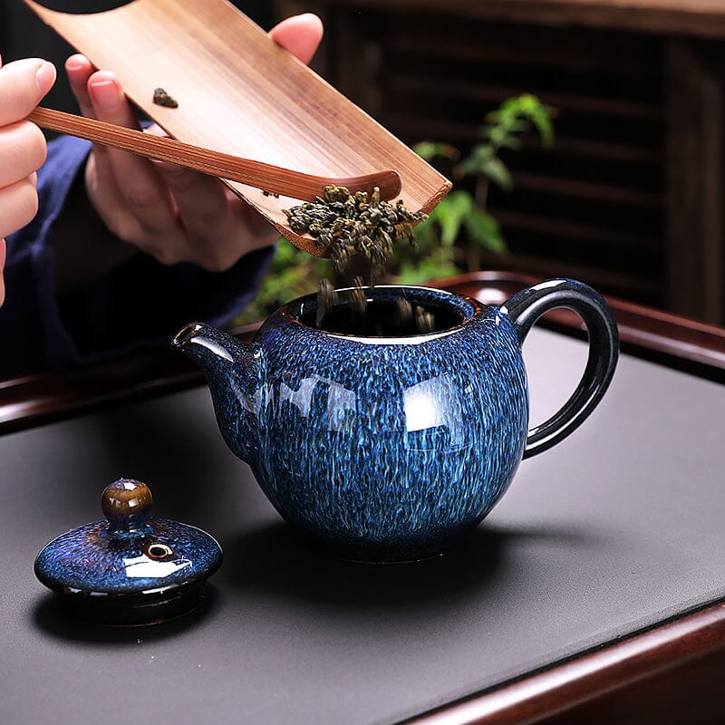 Iceberg Teapot Jian Zhan- Kiln Temmoku