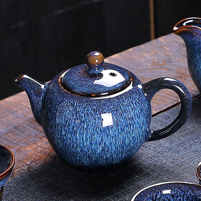 Iceberg Teapot Jian Zhan- Kiln Temmoku