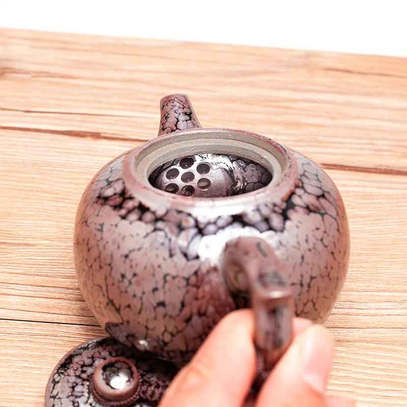 Succulent Teapot Jian Zhan- Kiln Temmoku