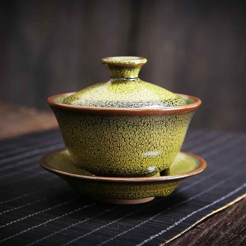 Sunflower Tea Set Jian Zhan- Kiln Temmoku
