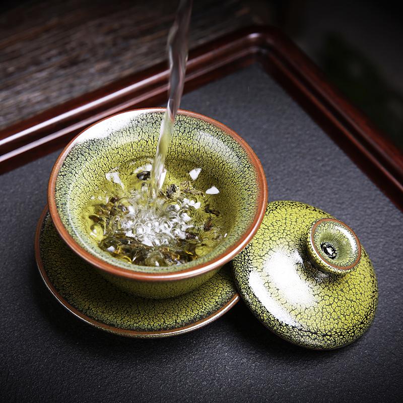 Sunflower Tea Set Jian Zhan- Kiln Temmoku