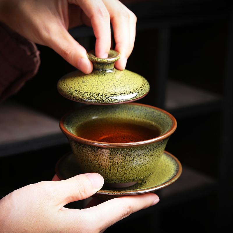 Sunflower Tea Set Jian Zhan- Kiln Temmoku
