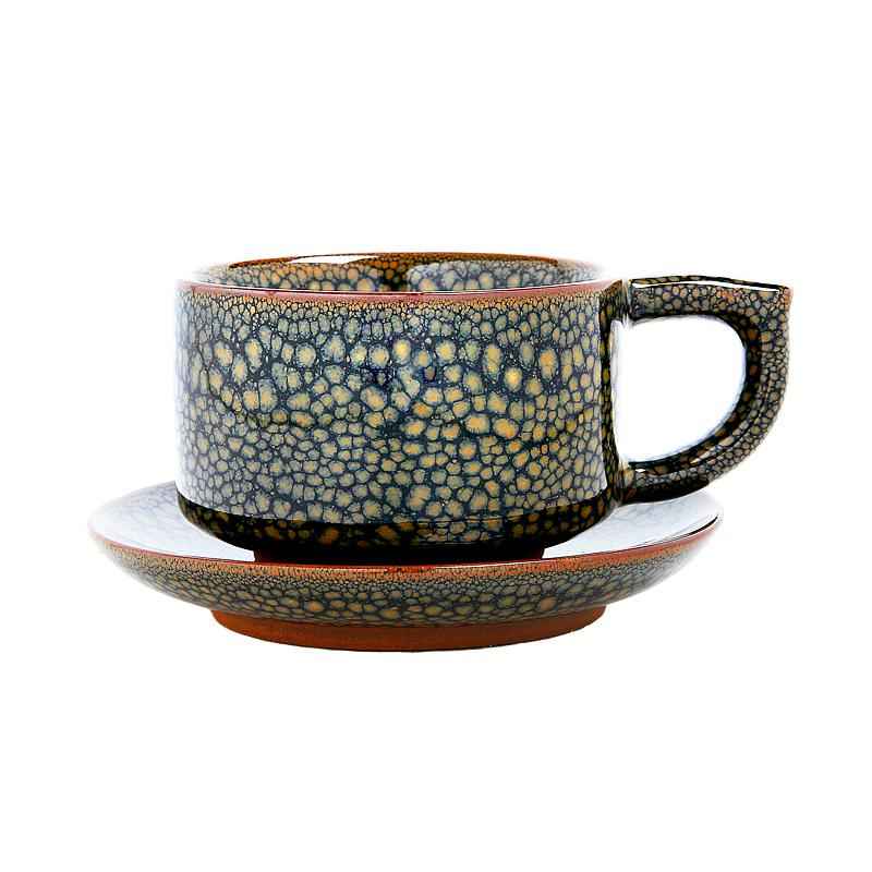 Wood Coffee Cup Jian Zhan- Kiln Temmoku