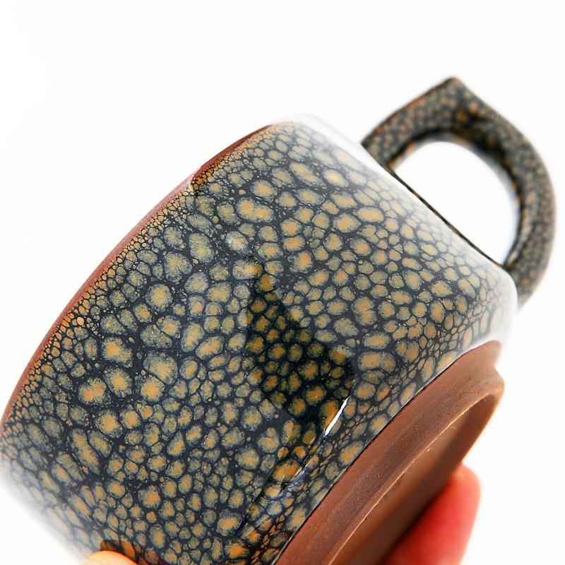 Wood Coffee Cup Jian Zhan- Kiln Temmoku